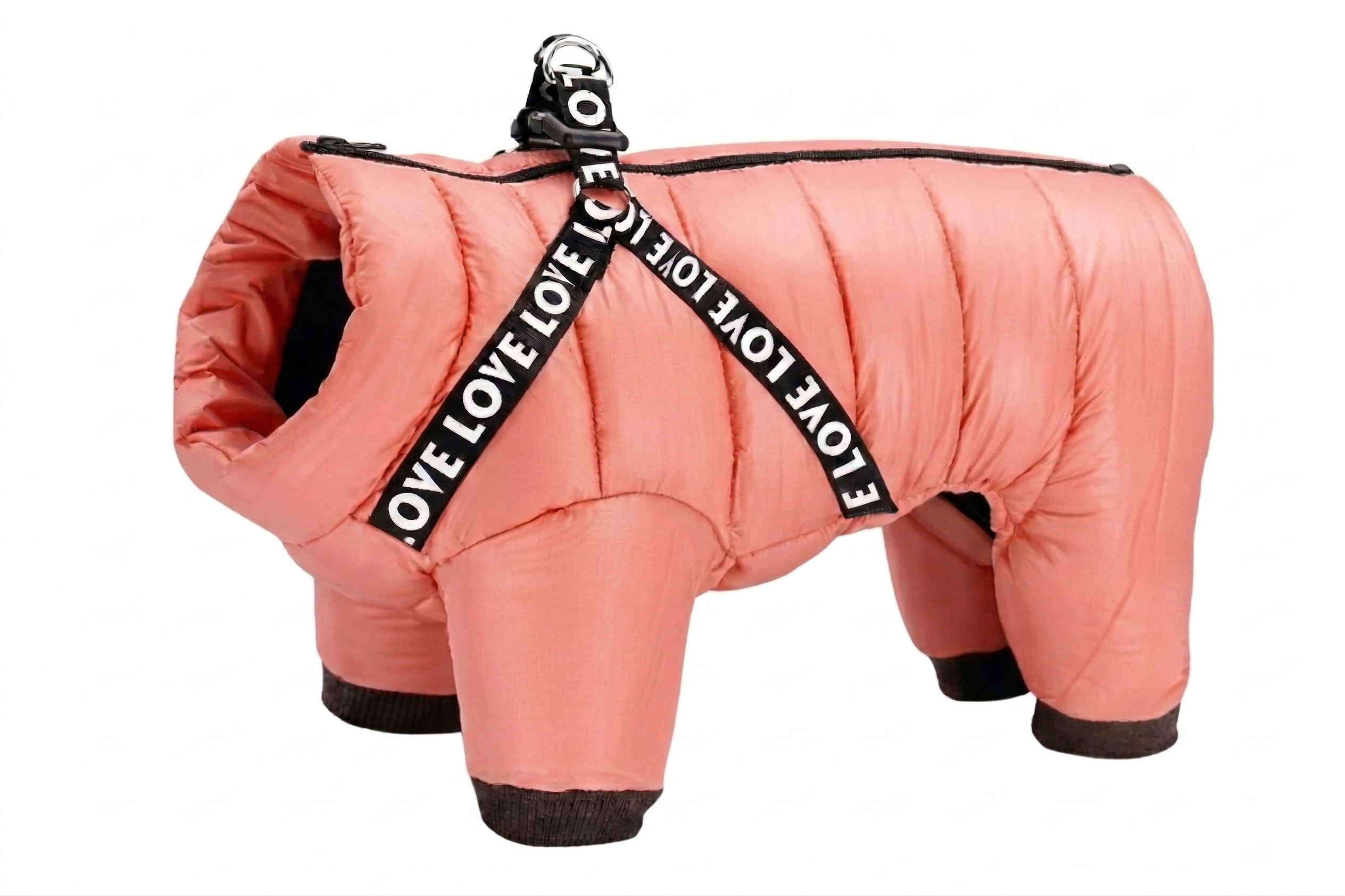 Waterproof Winter Dog Jacket, with Harness