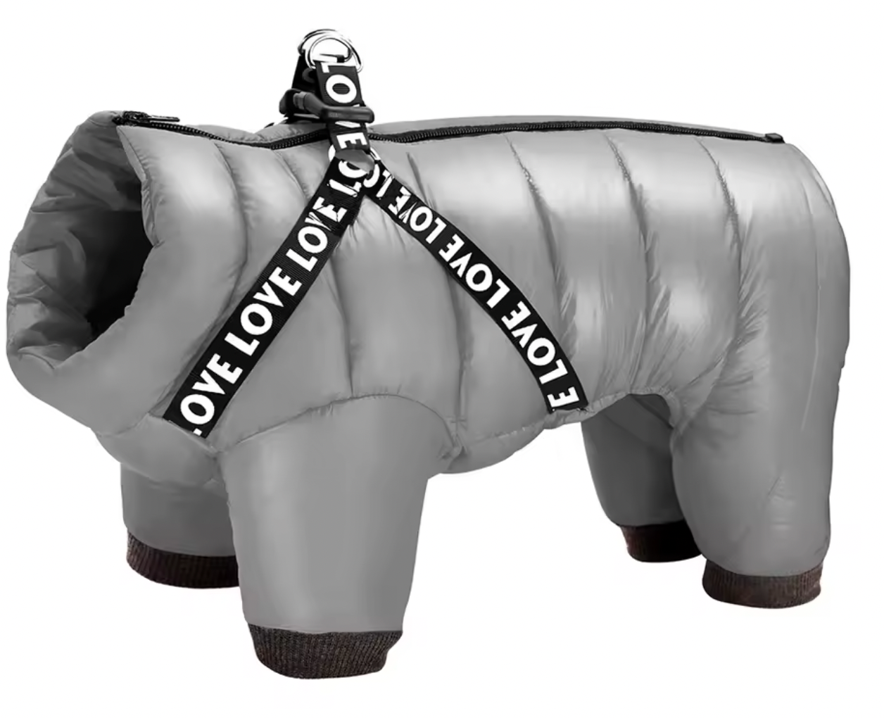 Waterproof Winter Dog Jacket, with Harness