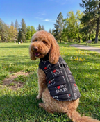 I Heart Mom & Dad Dog Puffer Vest, with Harness D-rings