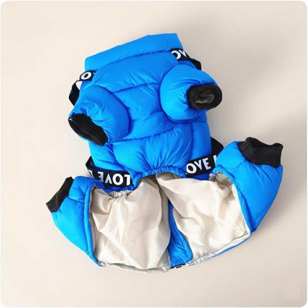 Waterproof Winter Dog Jacket, with Harness