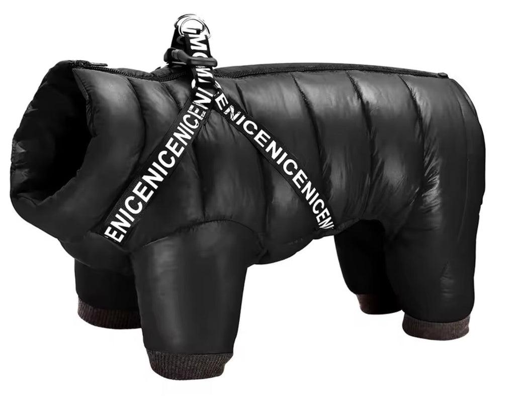 Waterproof Winter Dog Jacket, with Harness