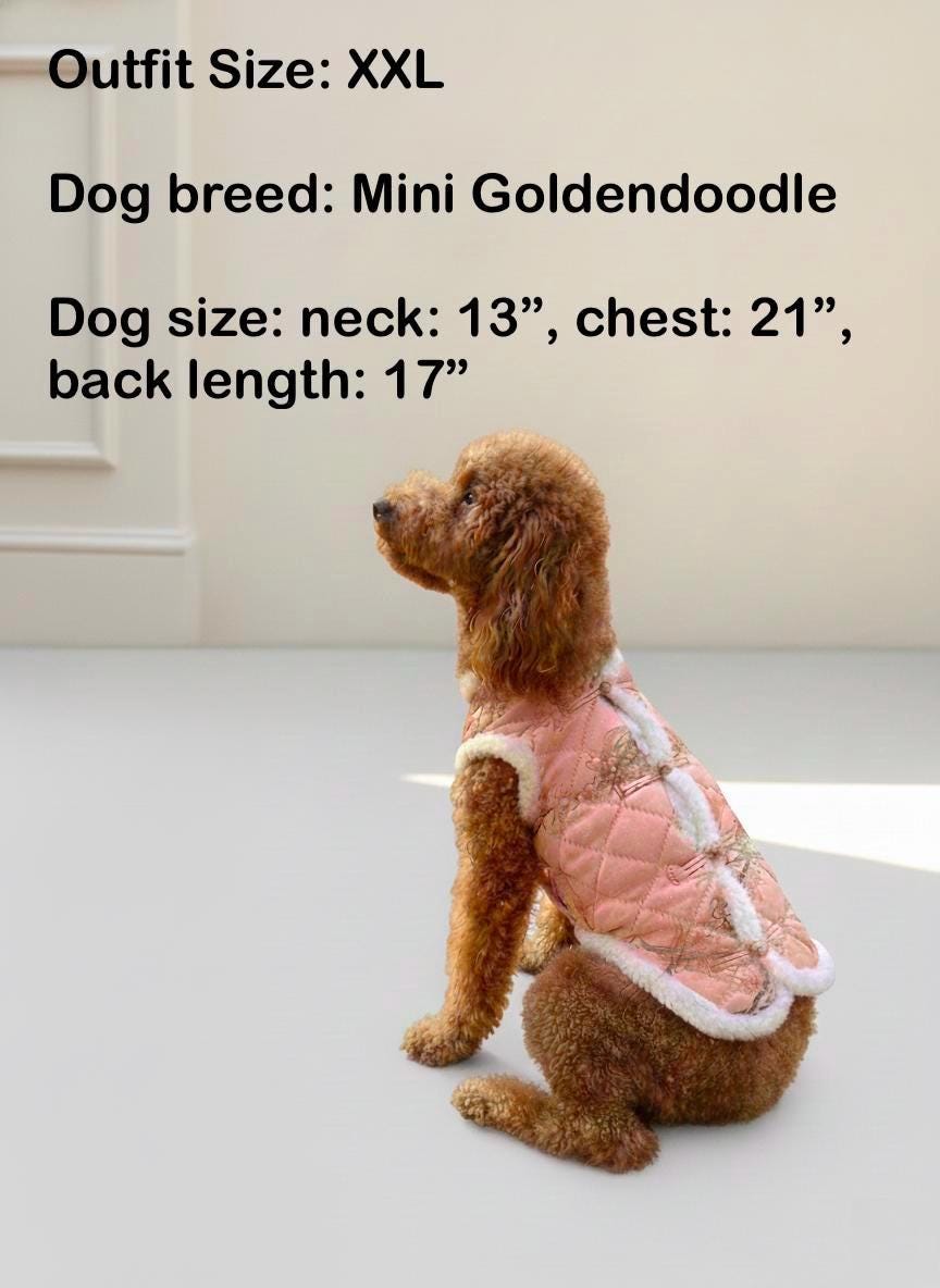 Floral Cheongsam Winter Jacket, for Dogs and Cats
