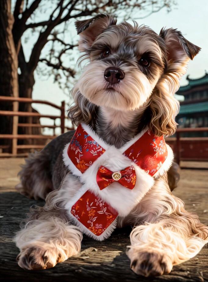 Faux Fur Bow Scarf, for Dogs & Cats