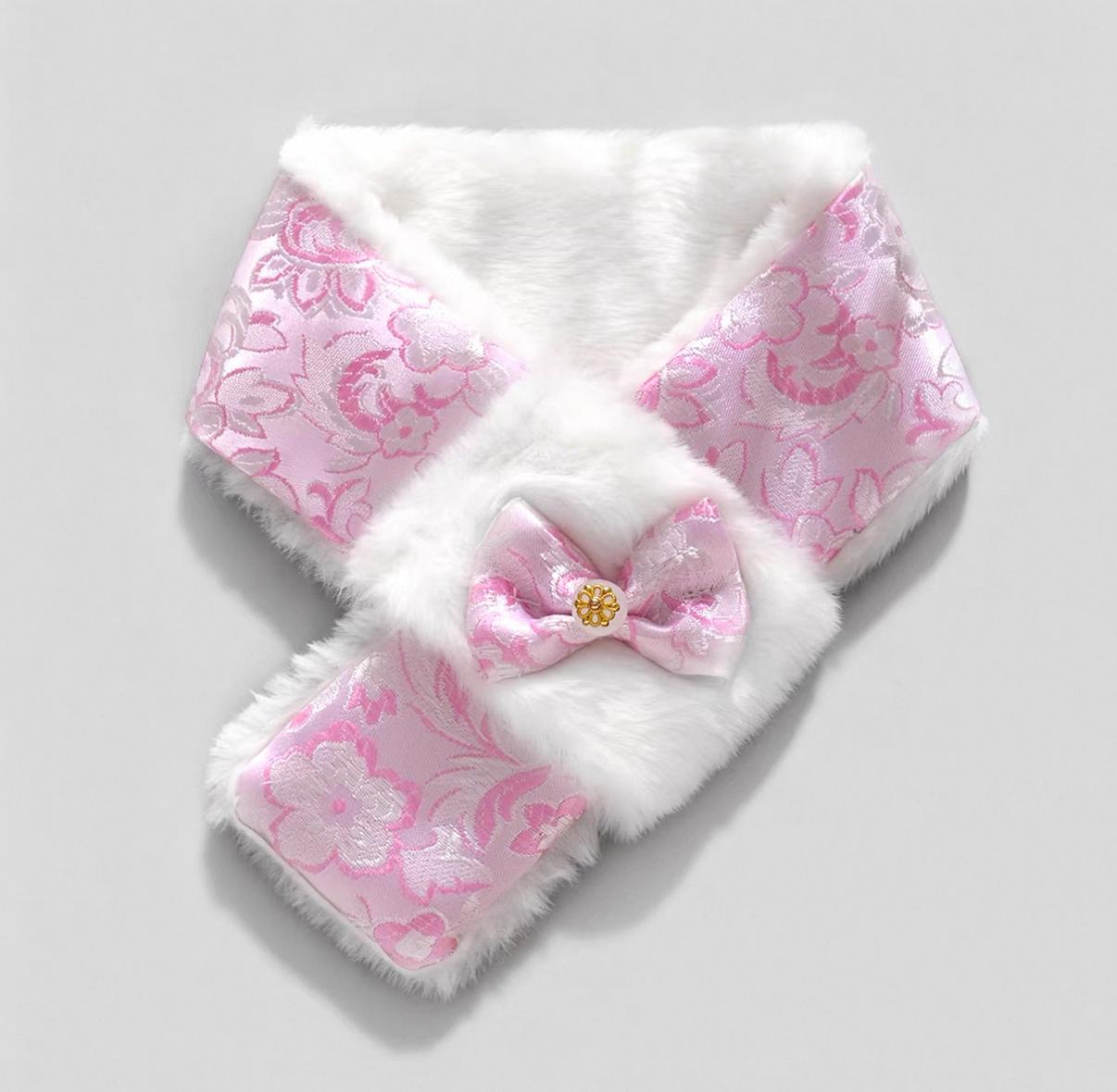 Faux Fur Bow Scarf, for Dogs & Cats