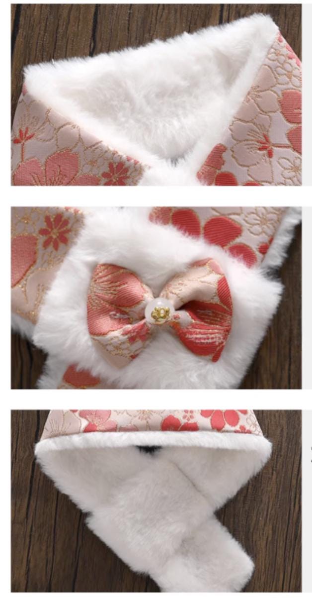 Faux Fur Bow Scarf, for Dogs & Cats