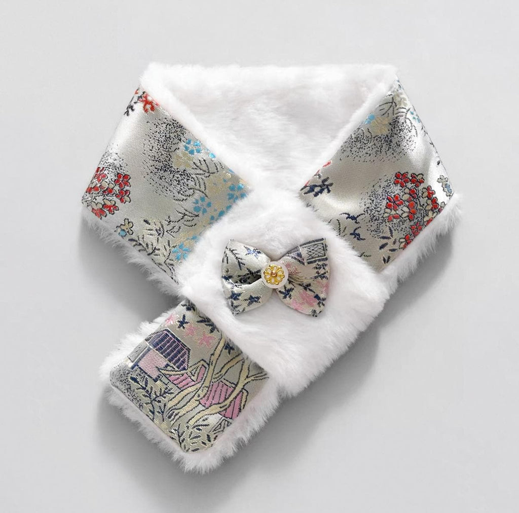 Faux Fur Bow Scarf, for Dogs & Cats