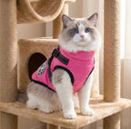 Waterproof High-Collar Dog Puffer Vest, with Harness D-rings