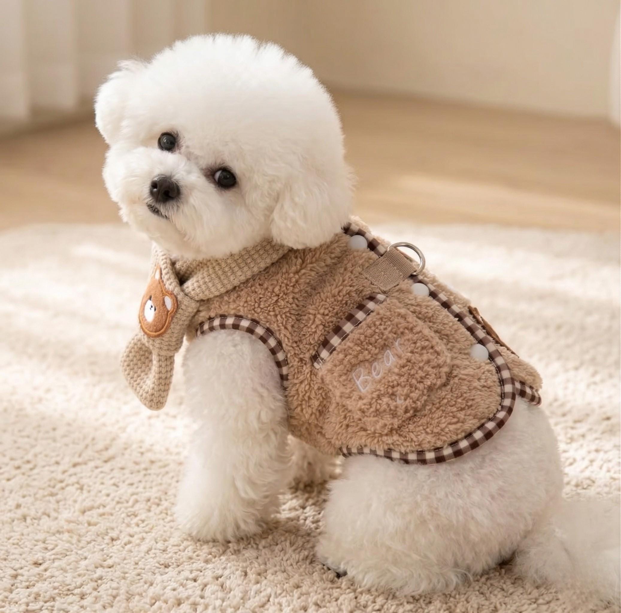 Sherpa Cardigan & Scarf Set, for Dogs & Cats