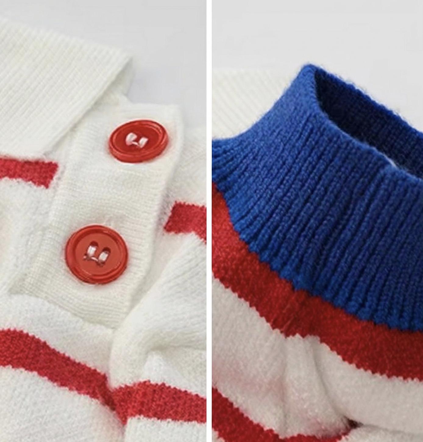Striped Stretch Knit Dog Polo