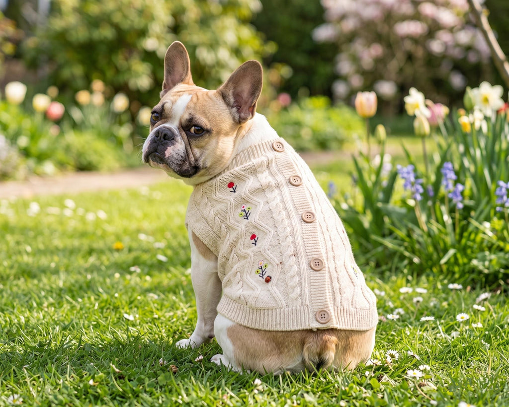 Embroidered Floral Dog Sweater
