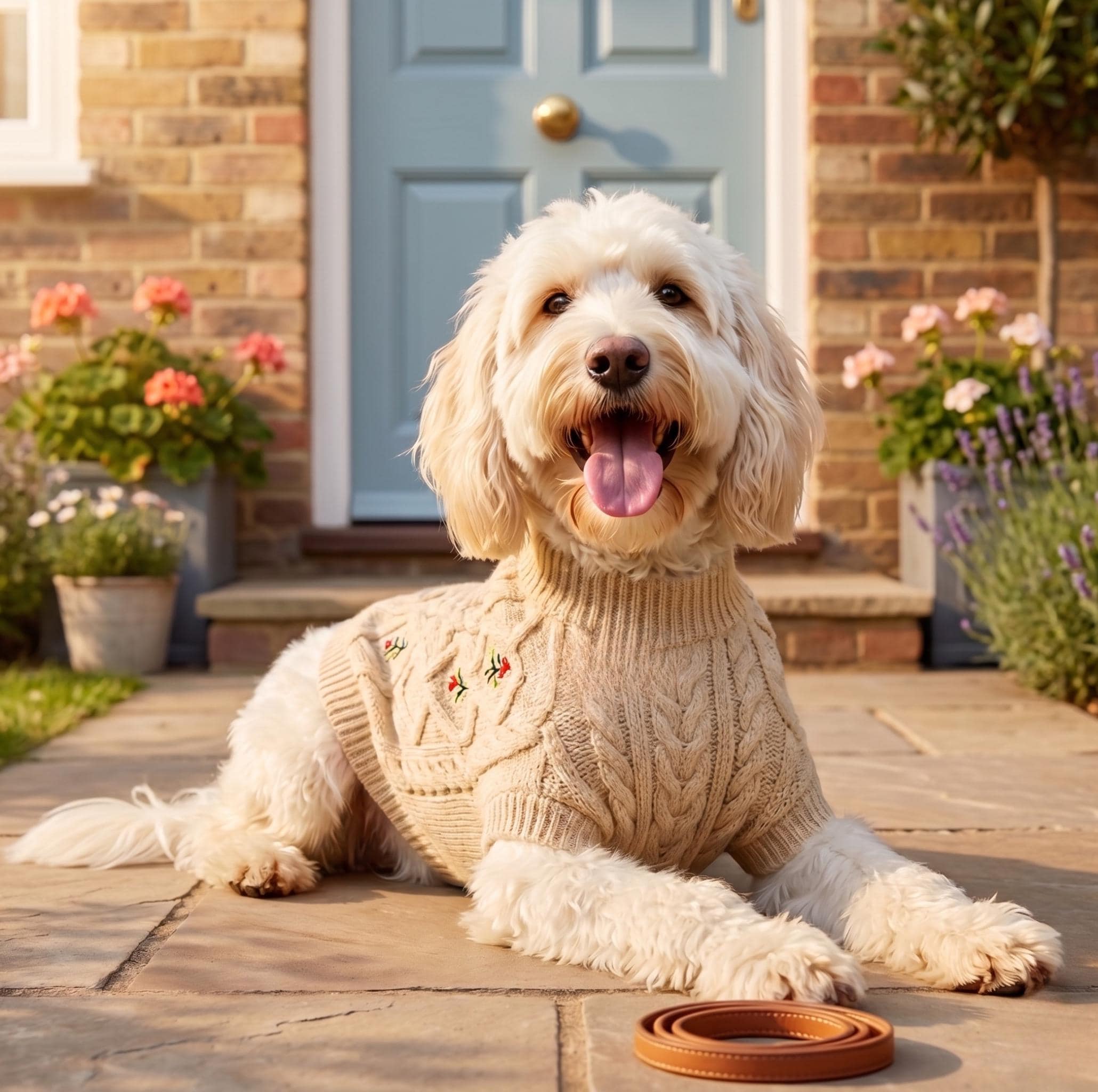 Embroidered Floral Dog Sweater