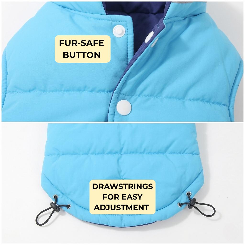 Reversible Waterproof Dog Vest, with Night Reflective Strips