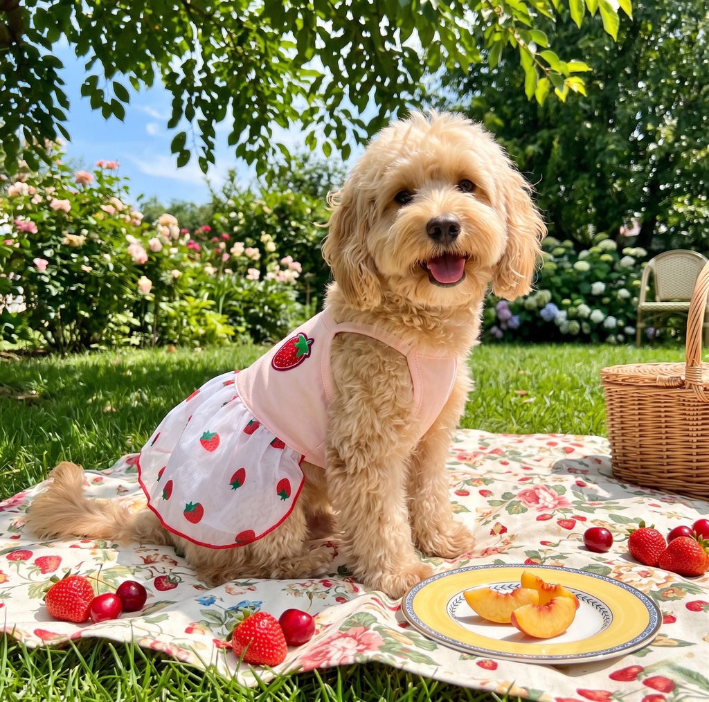Strawberry Dress with Pink Tulle, for Dogs & Cats