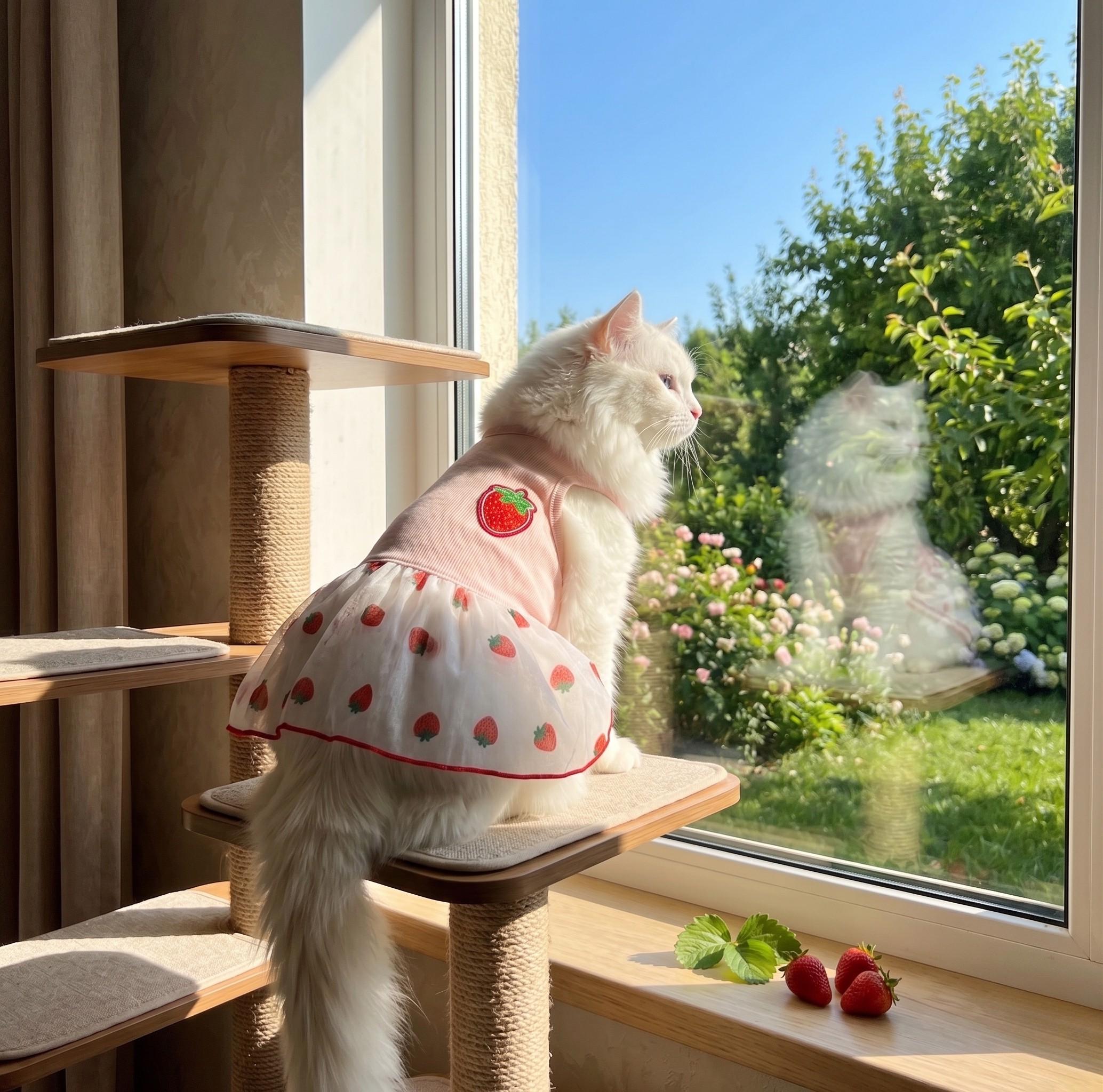 Strawberry Dress with Pink Tulle, for Dogs & Cats
