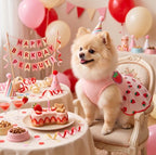 Strawberry Dress with Pink Tulle, for Dogs & Cats